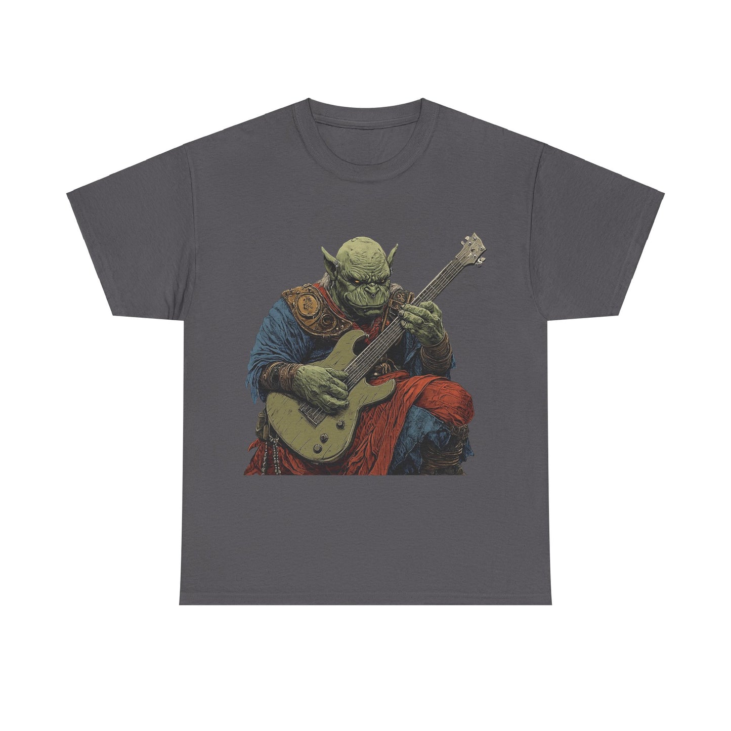 Grukk, Orc Guitarist Graphic Tee, Japanese Style Unisex T-shirt for Men and Women, Music Lover Gift, Unique Band Tee, Funny Guitar Shirt, Gift for