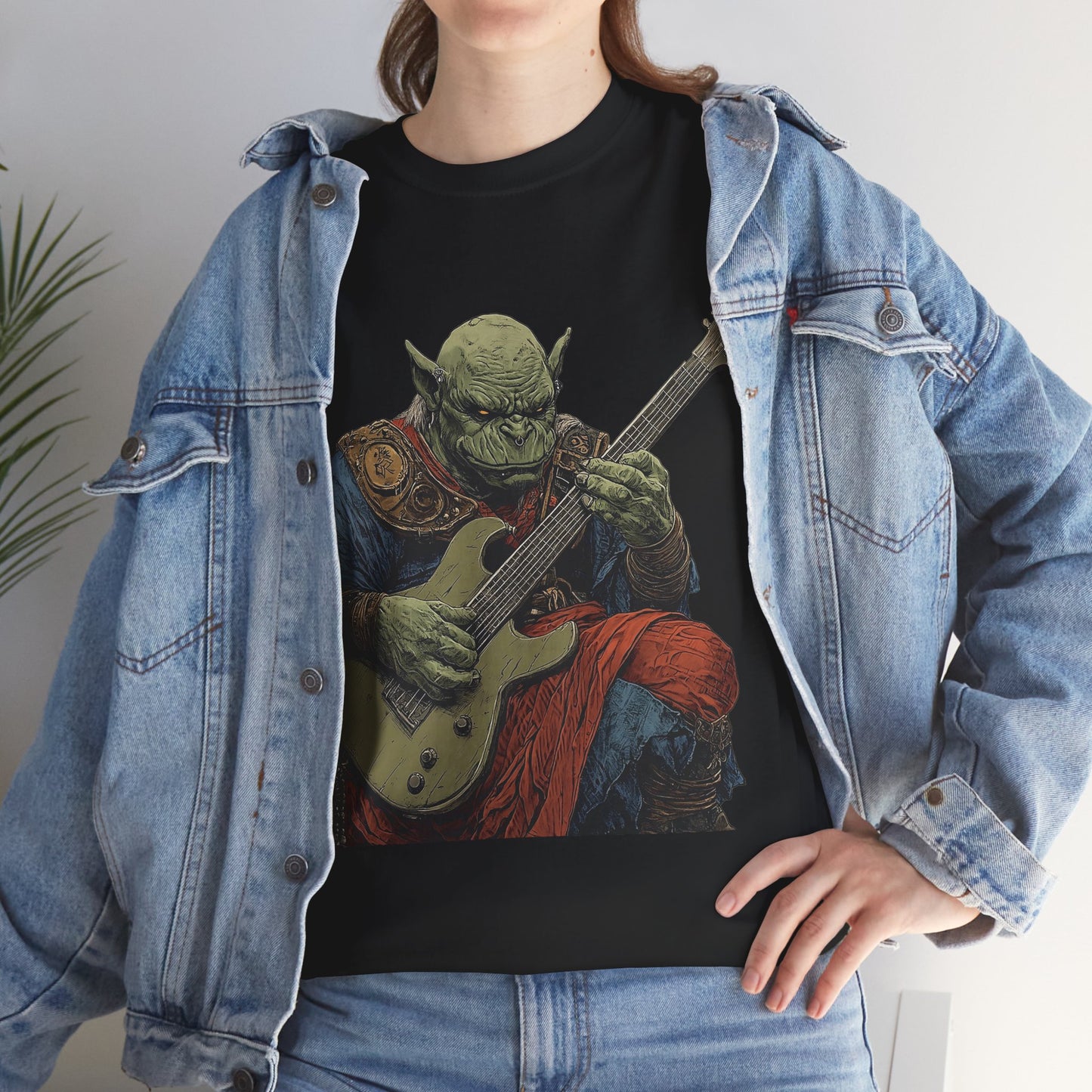 Grukk, Orc Guitarist Graphic Tee, Japanese Style Unisex T-shirt for Men and Women, Music Lover Gift, Unique Band Tee, Funny Guitar Shirt, Gift for